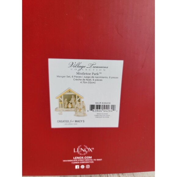 Lenox NEW Manger nativity scene mistletoe Park set Xmas enesco - Picture 2 of 6